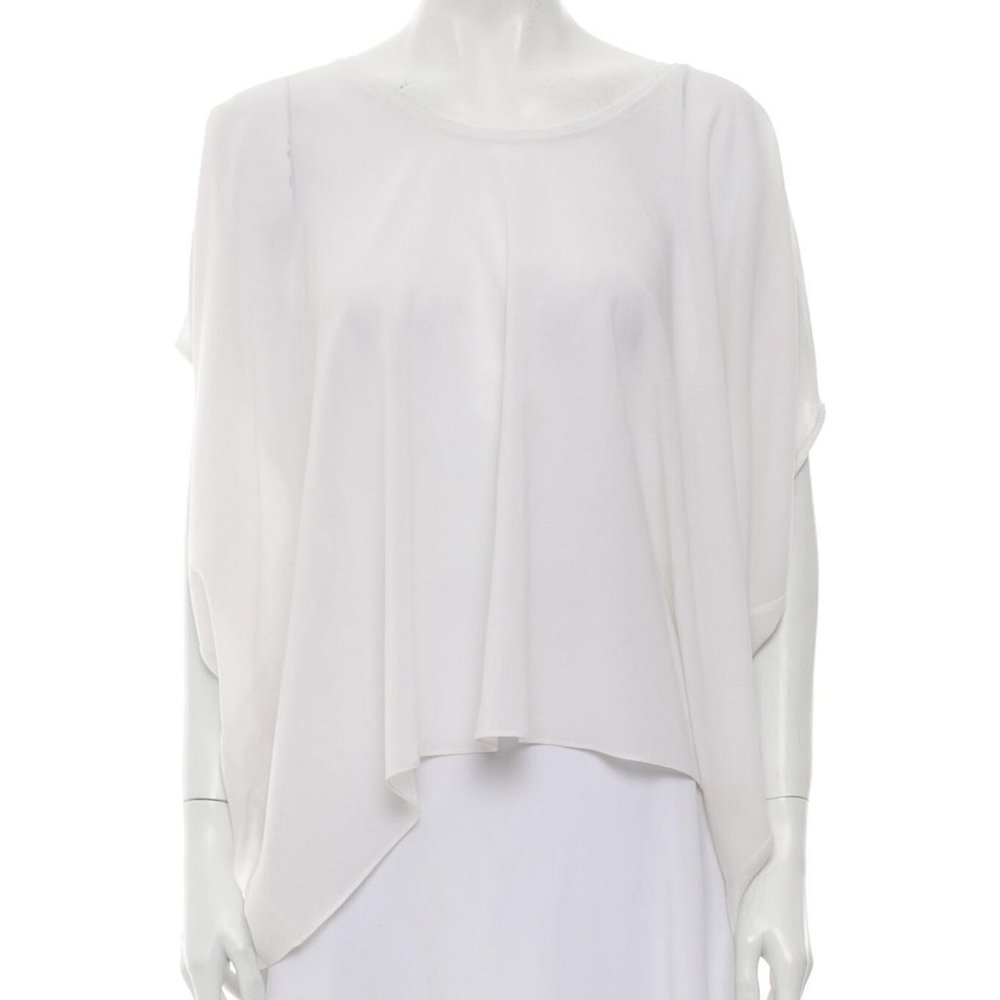 HELMUT LANG SHORT SLEEVE SCOOP NECK BLOUSE
